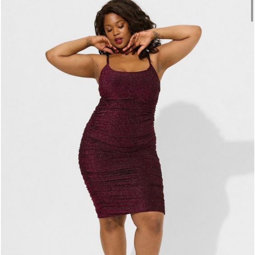 Marilyn Monroe Midi Ruched Wiggle Sparkle Dress